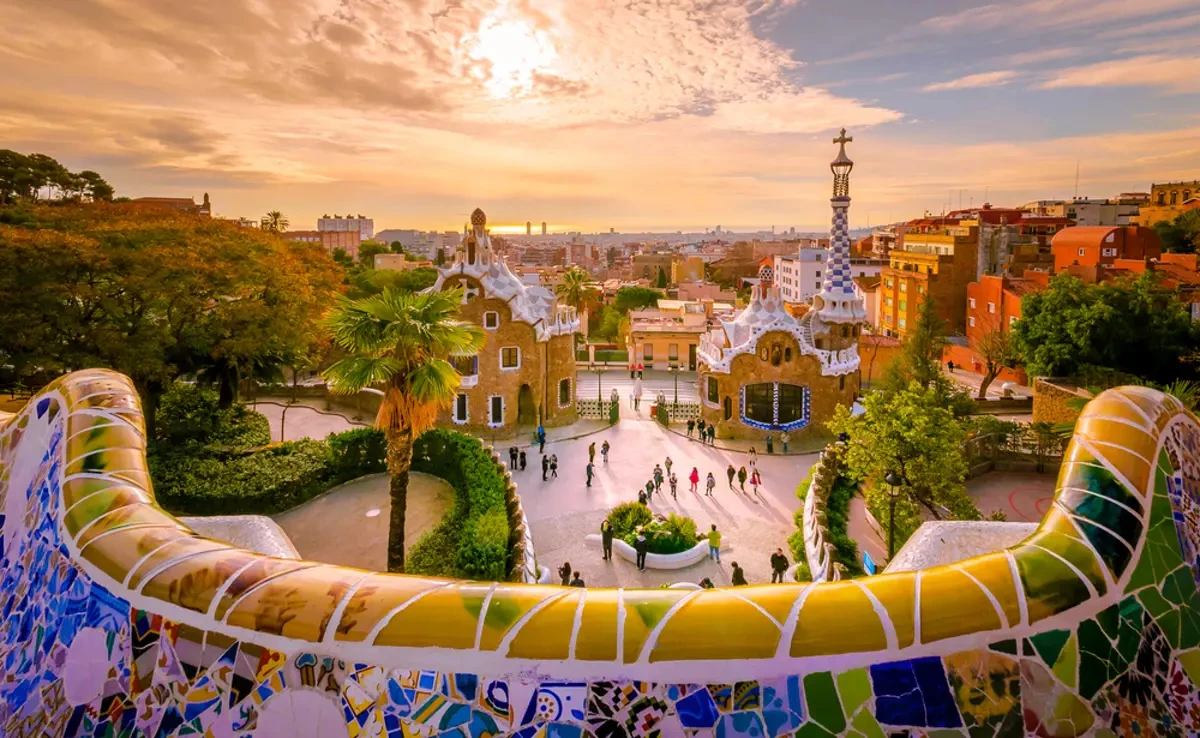 City skyline at sunset, Spain