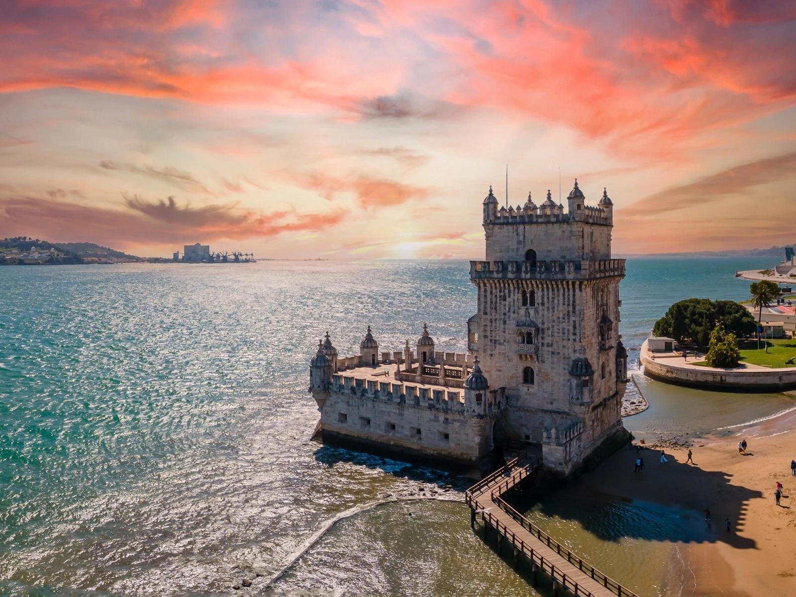 Belém Tower at sunset, Portugal