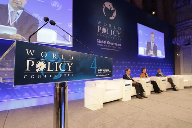 Conference room at the World Policy Conference, Vienna, Austria
